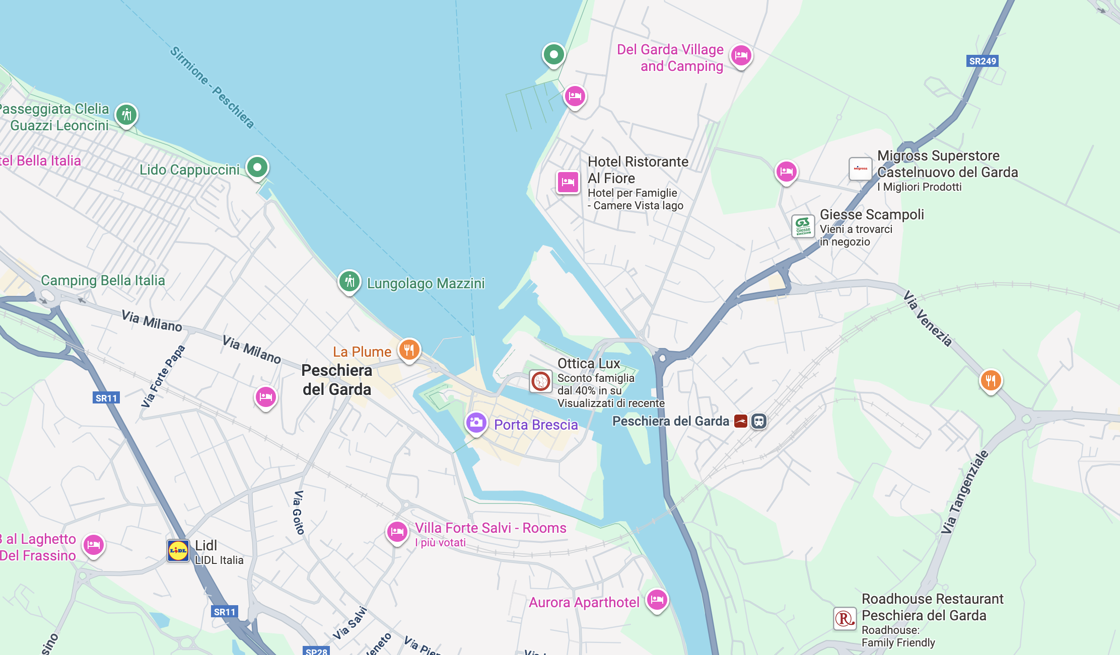 Mappa indicativa della zona di Peschiera del Garda